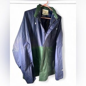 Men's Green and Blue Raincoat